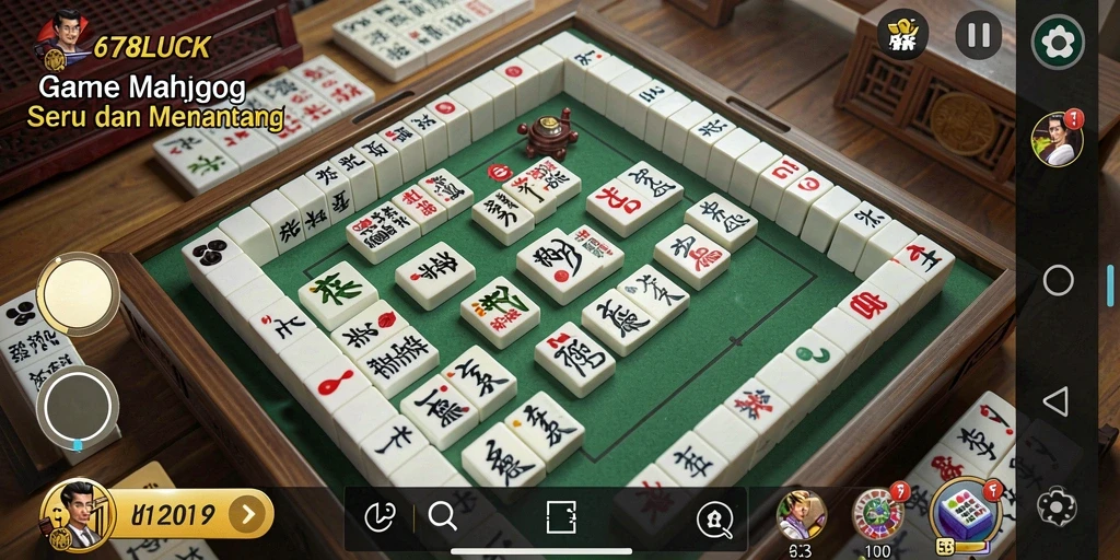 Tampilan gameplay Mahjong yang menarik dan seru.