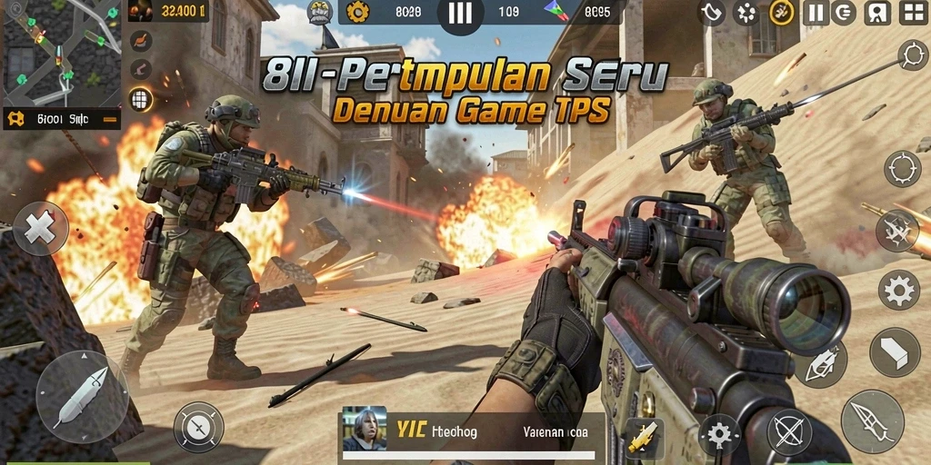 Tampilan gameplay menegangkan di 8II dengan aksi TPS yang seru.