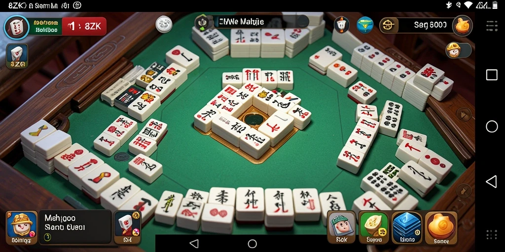 Screenshot gameplay Mahjong di 8ZK yang menampilkan level menarik.