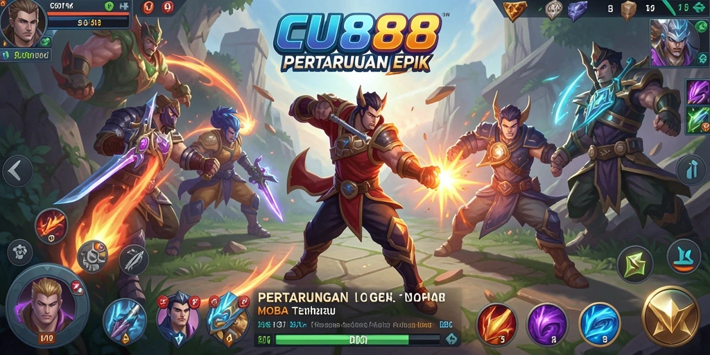 Gameplay intens CU888 dengan aksi seru di arena MOBA.