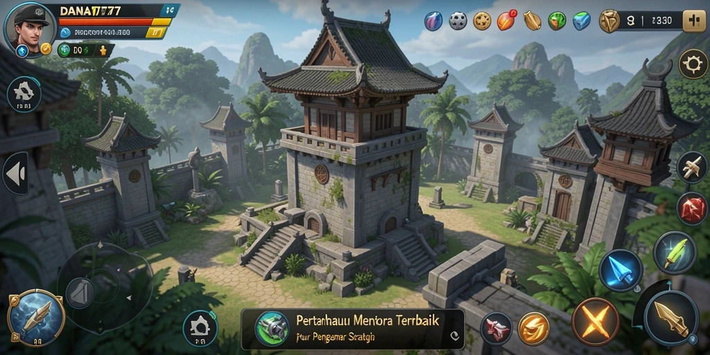Tampilan gameplay DANA777 yang menarik dengan strategi Tower Defense.