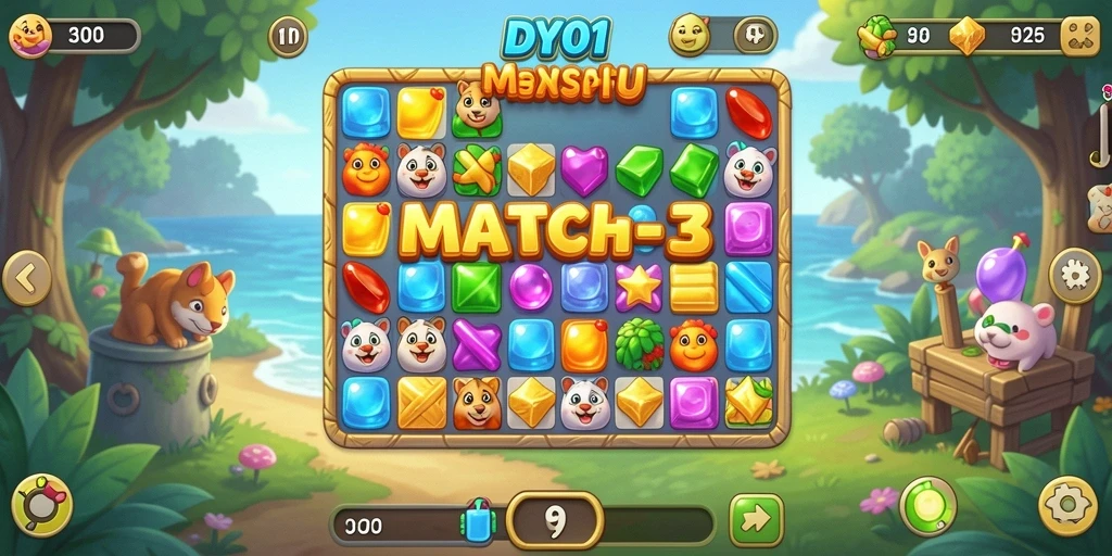 Tampilan gameplay DY01 yang penuh warna dan seru.