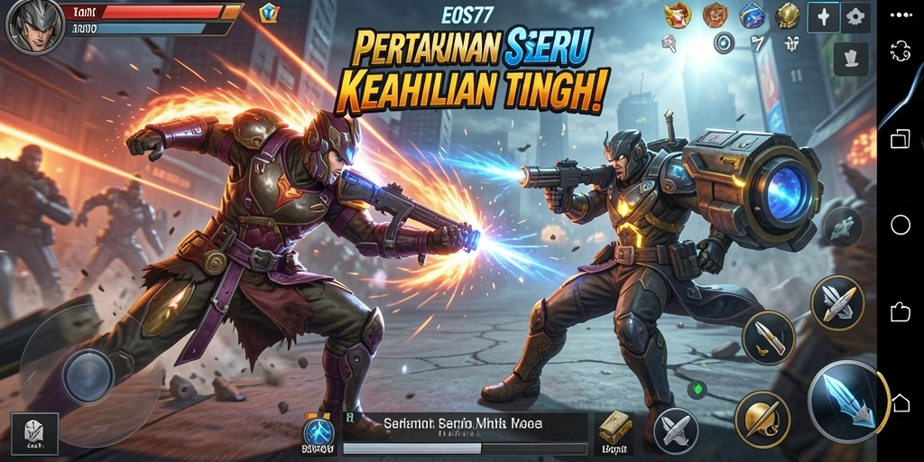 Tampilan aksi seru dalam permainan Fighting EOS77.