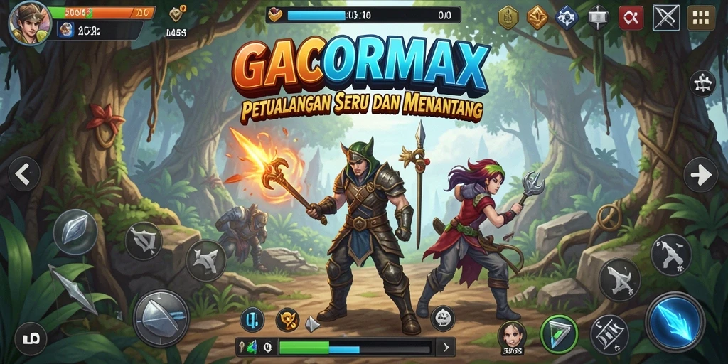 Tampilan gameplay GACORMAX yang menampilkan aksi petualangan yang mendebarkan.