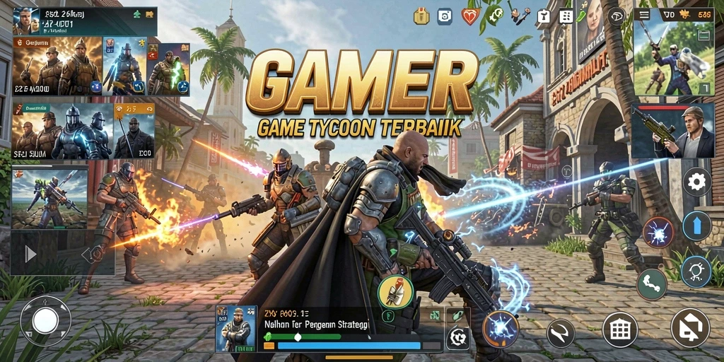 Tampilan gambar utama GAMERP dengan gameplay Tycoon yang menantang.