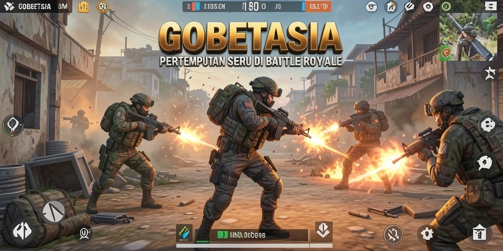 Tampilan seru gameplay GOBETASIA dalam pertempuran Battle Royale.