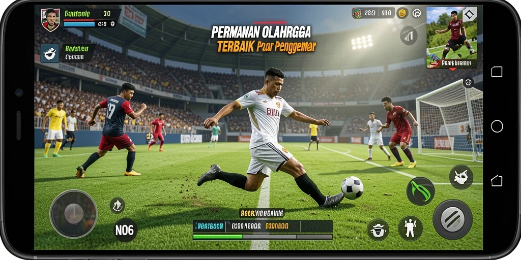 Tangkapan layar N06 menampilkan aksi seru dalam permainan olahraga.