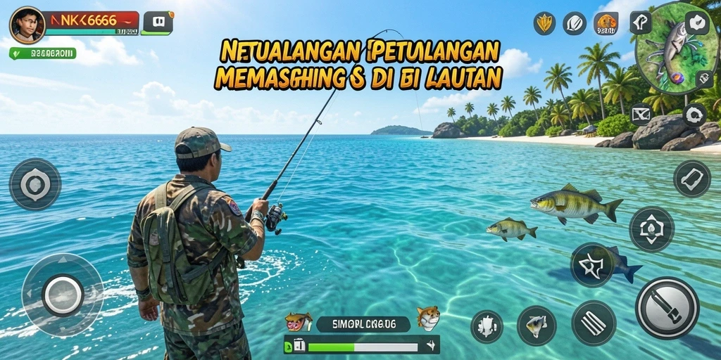 Tampilan gameplay NK666 yang mendebarkan saat menangkap ikan.