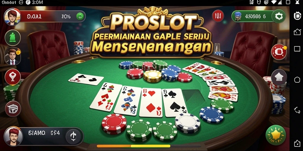 Screenshot gameplay Gaple PROSLOT yang menegangkan dan interaktif.