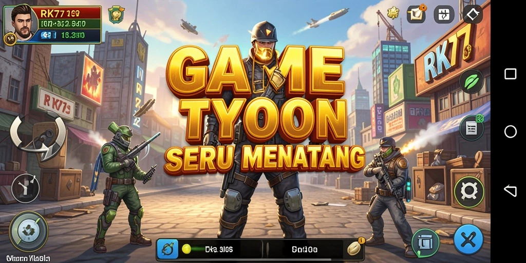 Screenshot RK77 menampilkan gameplay seru dalam simulasi Tycoon.