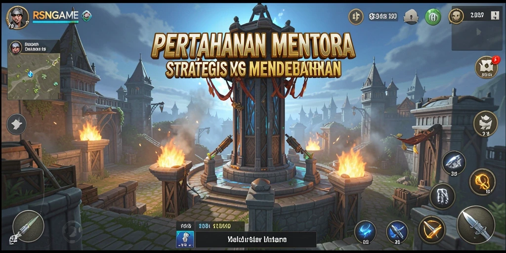 Tangkapan layar RSNGAME menampilkan pertempuran menegangkan dalam game Tower Defense.