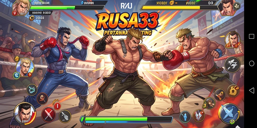 Screenshot RUSA33 menampilkan pertarungan penuh aksi yang intens.
