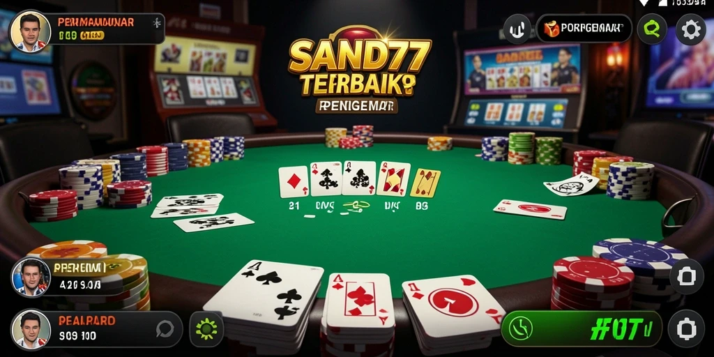 Tampilan gameplay SAND77 yang seru dan menarik dalam permainan Poker.