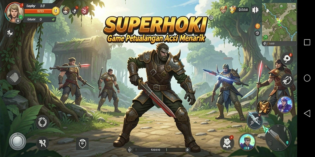 Tampilan permainan SUPERHOKI yang mendebarkan dan penuh aksi.