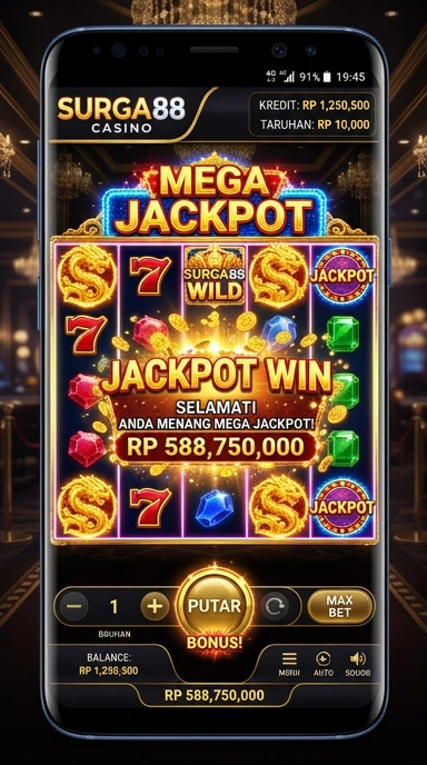 Tampilan utama aplikasi surga88 yang intuitif.